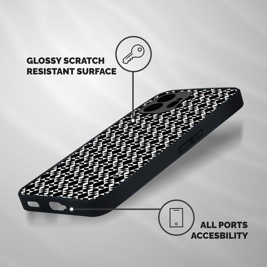 Black White Diamond Abstract Shockproof Hybrid Protection (Metal + TPU) Back Case Cover