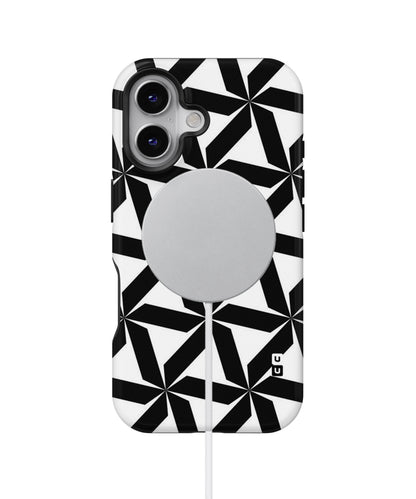 Black White Fan Design MagSafe Bumper Case