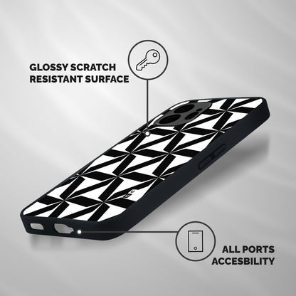 Black White Fan Design Shockproof Hybrid Protection (Metal + TPU) Back Case Cover