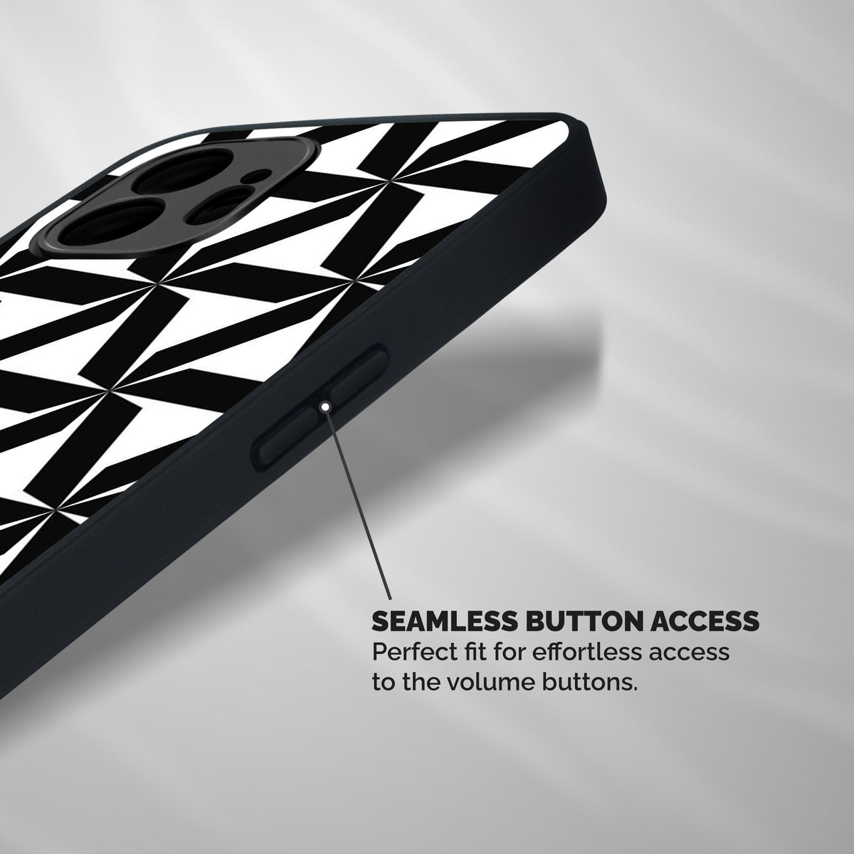 Black White Fan Design Shockproof Hybrid Protection (Metal + TPU) Back Case Cover