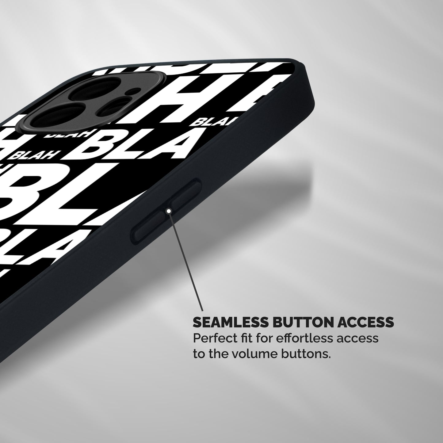 Blah Blah Pattern Shockproof Hybrid Protection (Metal + TPU) Back Case Cover