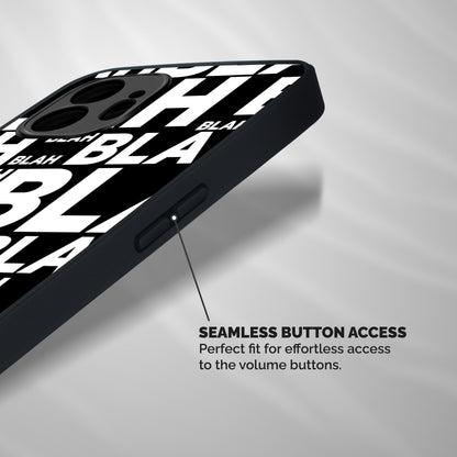 Blah Blah Pattern Shockproof Hybrid Protection (Metal + TPU) Back Case Cover