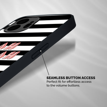 Blah Bold Stripes Shockproof Hybrid Protection (Metal + TPU) Back Case Cover