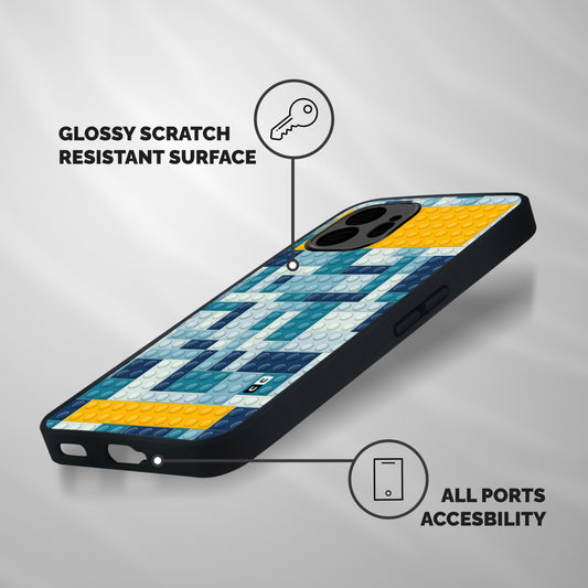 Blocks Blues Shockproof Hybrid Protection (Metal + TPU) Back Case Cover