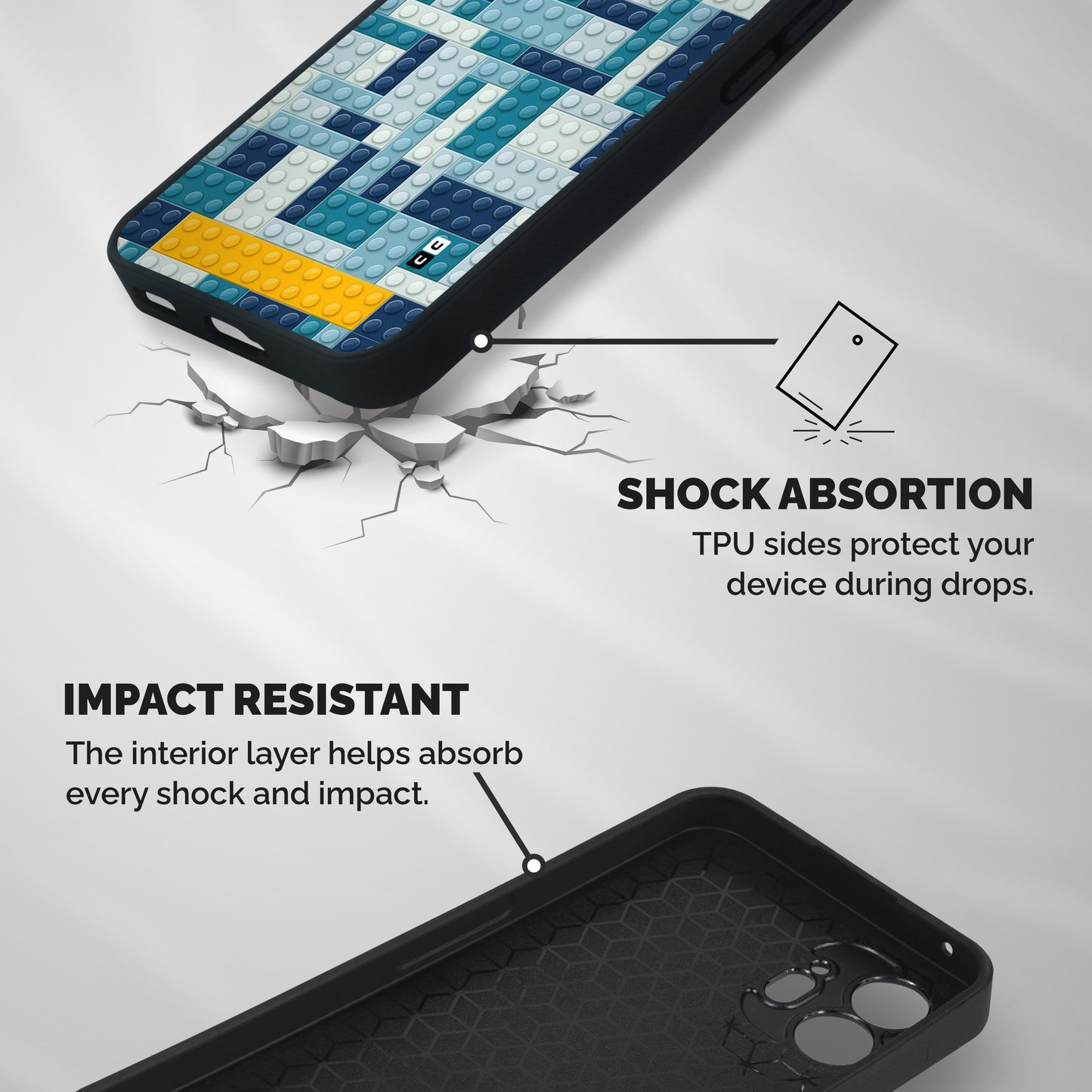 Blocks Blues Shockproof Hybrid Protection (Metal + TPU) Back Case Cover