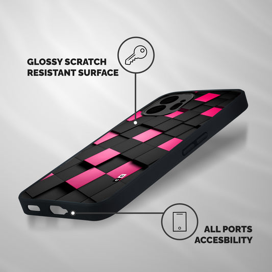 Blocks Diagonal Shockproof Hybrid Protection (Metal + TPU) Back Case Cover