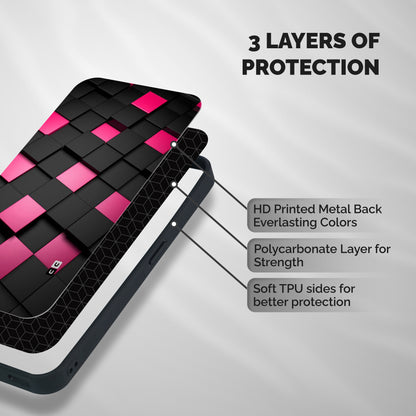Blocks Diagonal Shockproof Hybrid Protection (Metal + TPU) Back Case Cover