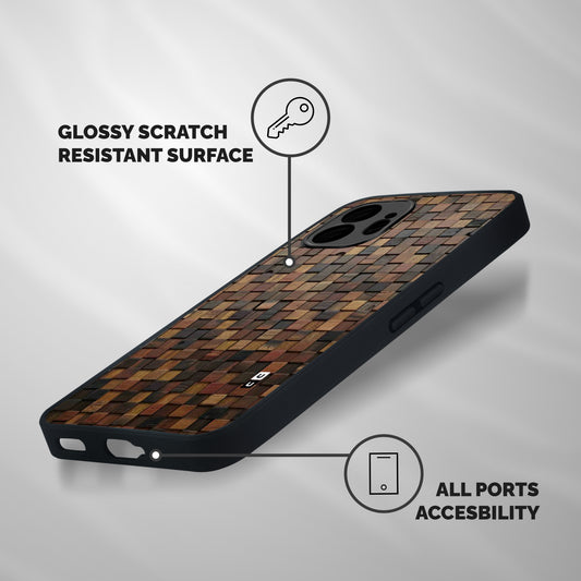 Blocks Of Wood Shockproof Hybrid Protection (Metal + TPU) Back Case Cover