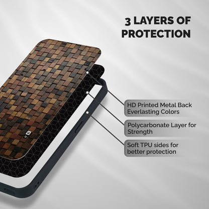 Blocks Of Wood Shockproof Hybrid Protection (Metal + TPU) Back Case Cover