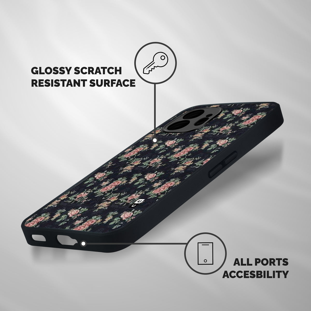 Bloom Black Shockproof Hybrid Protection (Metal + TPU) Back Case Cover