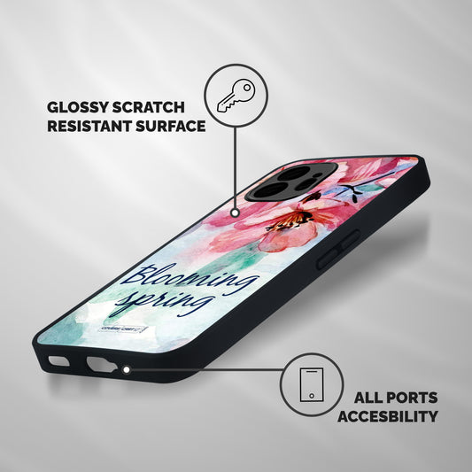Blooming Spring Shockproof Hybrid Protection (Metal + TPU) Back Case Cover