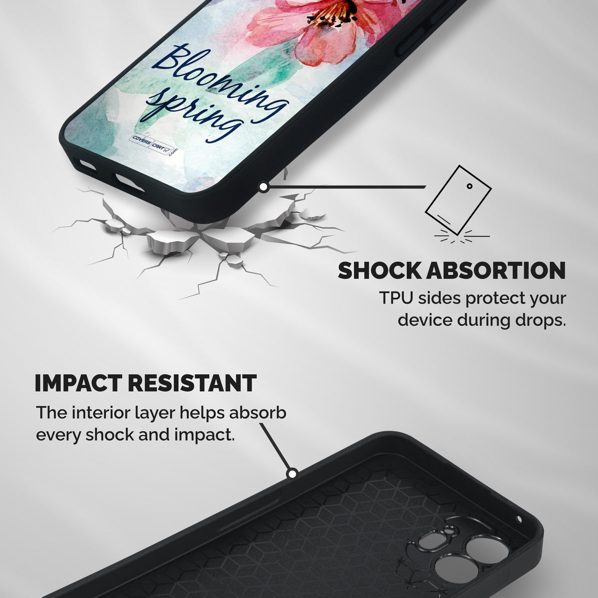 Blooming Spring Shockproof Hybrid Protection (Metal + TPU) Back Case Cover