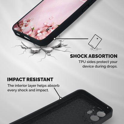Blossom Frame Pink Shockproof Hybrid Protection (Metal + TPU) Back Case Cover