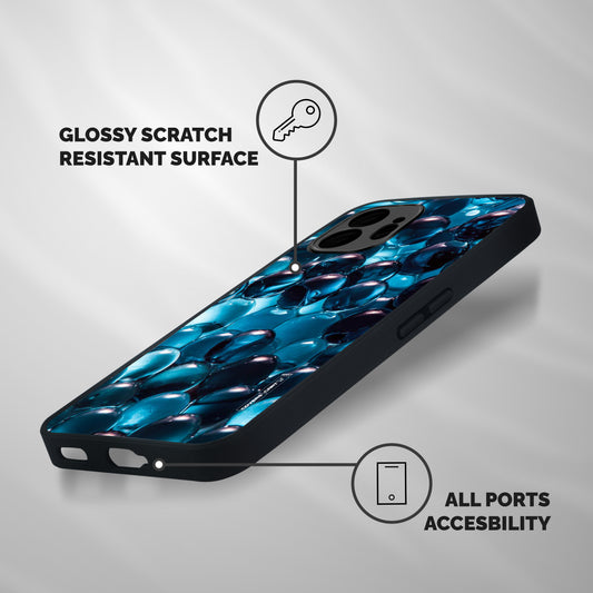 Blue Abstract Balls Shockproof Hybrid Protection (Metal + TPU) Back Case Cover