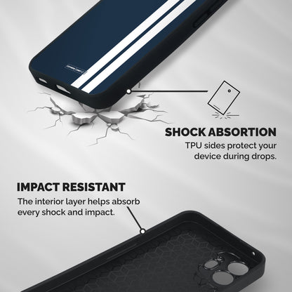 Blue and White Shockproof Hybrid Protection (Metal + TPU) Back Case Cover
