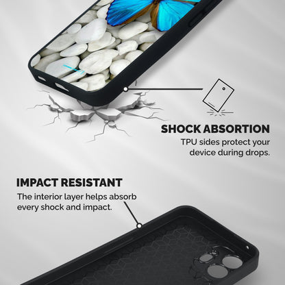 Blue Butterfly Shockproof Hybrid Protection (Metal + TPU) Back Case Cover