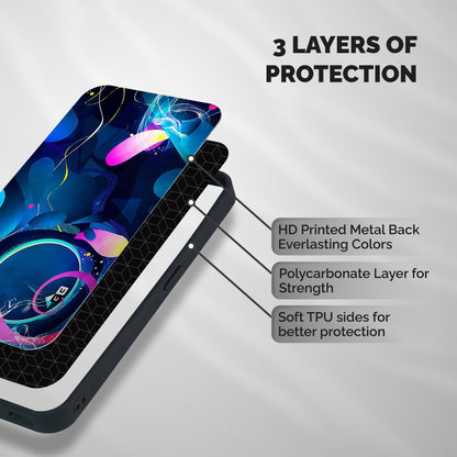 Blue Circle Flow Shockproof Hybrid Protection (Metal + TPU) Back Case Cover