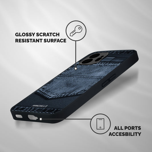 Blue Denim Shockproof Hybrid Protection (Metal + TPU) Back Case Cover