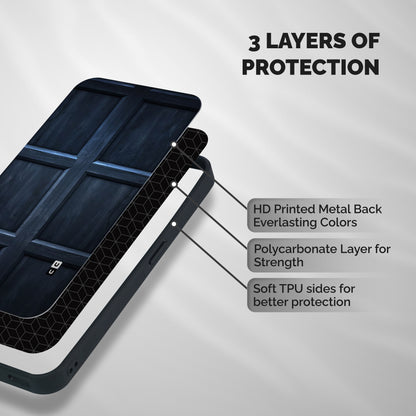 Blue Door Design Shockproof Hybrid Protection (Metal + TPU) Back Case Cover