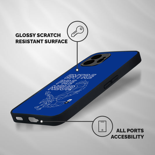 Blue Entrepreneur Shockproof Hybrid Protection (Metal + TPU) Back Case Cover