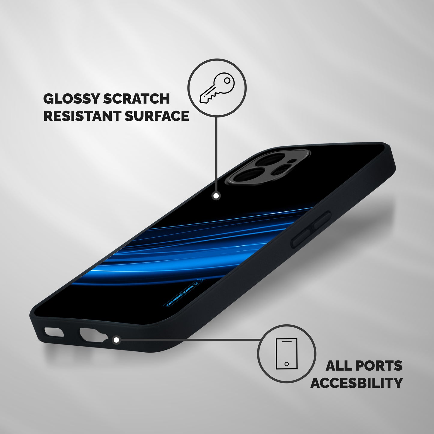 Blue Flow Shockproof Hybrid Protection (Metal + TPU) Back Case Cover