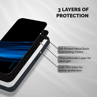 Blue Flow Shockproof Hybrid Protection (Metal + TPU) Back Case Cover