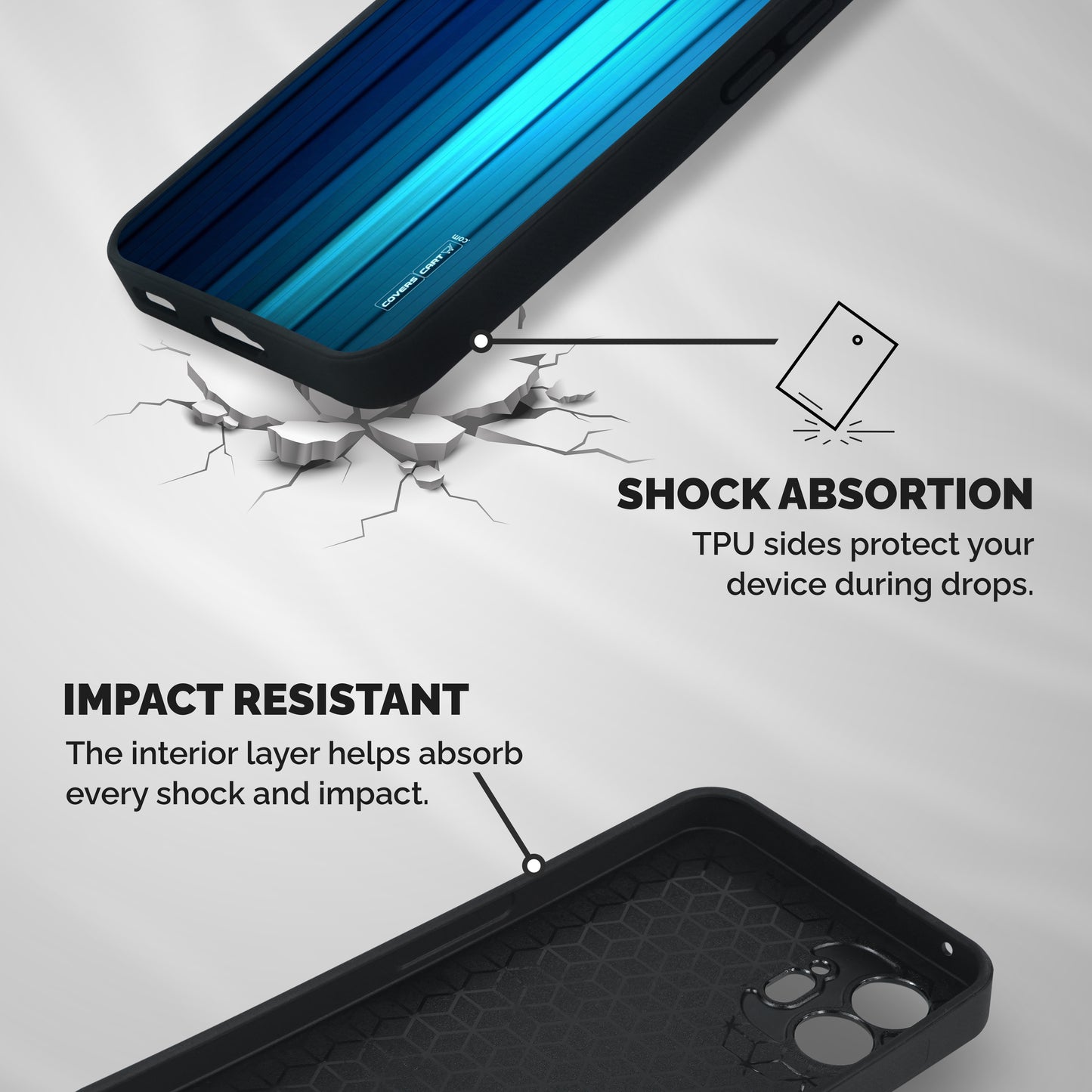 Blue Hues Shockproof Hybrid Protection (Metal + TPU) Back Case Cover