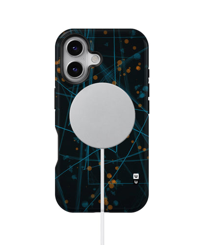 Blue Lines Gold Dots MagSafe Bumper Case