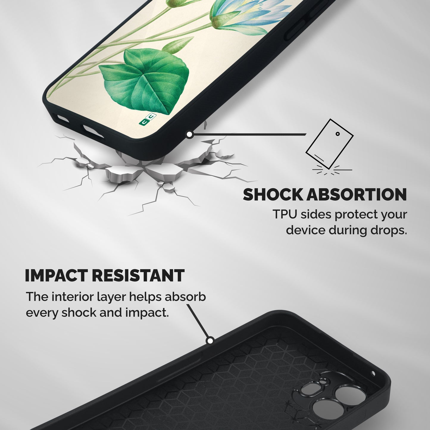 Blue Lotus Shockproof Hybrid Protection (Metal + TPU) Back Case Cover
