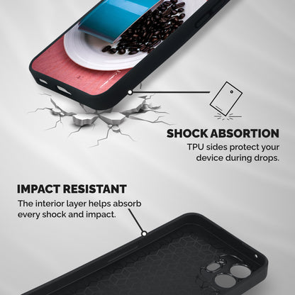 Blue Mug And Beans Shockproof Hybrid Protection (Metal + TPU) Back Case Cover