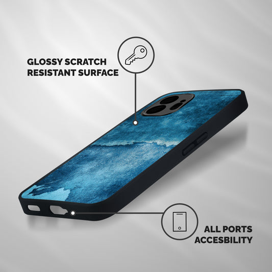 Blue Paint Wall Shockproof Hybrid Protection (Metal + TPU) Back Case Cover