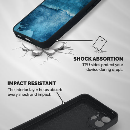 Blue Paint Wall Shockproof Hybrid Protection (Metal + TPU) Back Case Cover