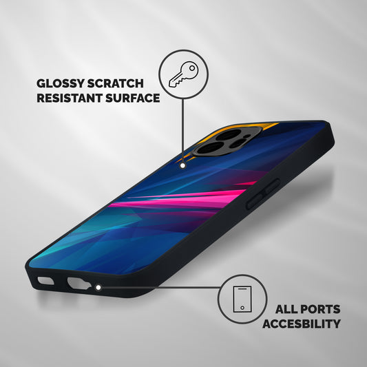 Blue Red Abstract Shockproof Hybrid Protection (Metal + TPU) Back Case Cover