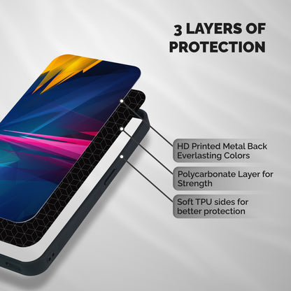 Blue Red Abstract Shockproof Hybrid Protection (Metal + TPU) Back Case Cover