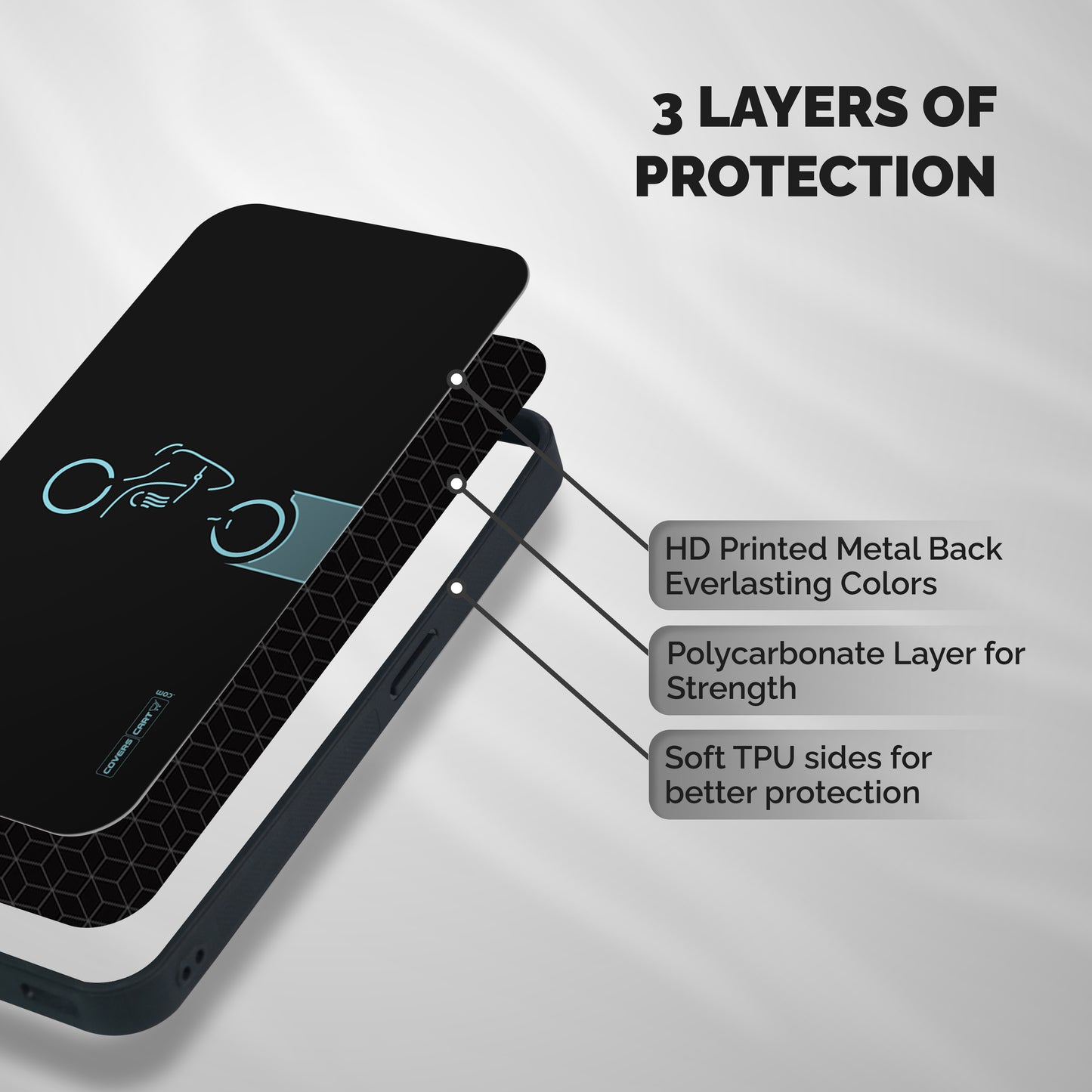 Blue Ride Shockproof Hybrid Protection (Metal + TPU) Back Case Cover