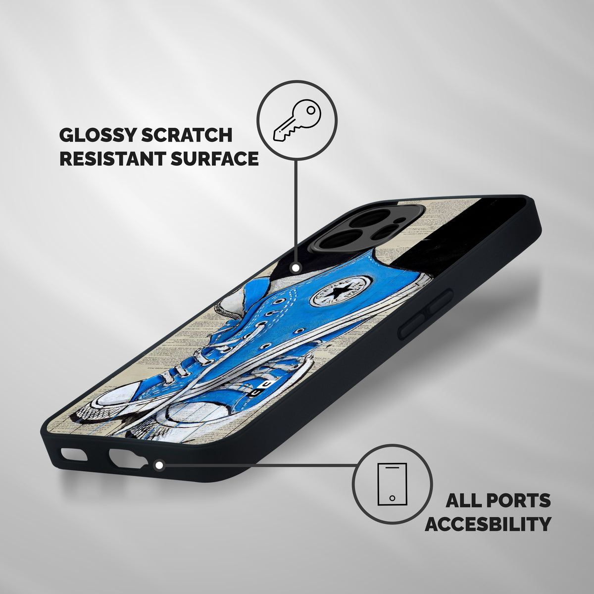Blue Shoes Shockproof Hybrid Protection (Metal + TPU) Back Case Cover