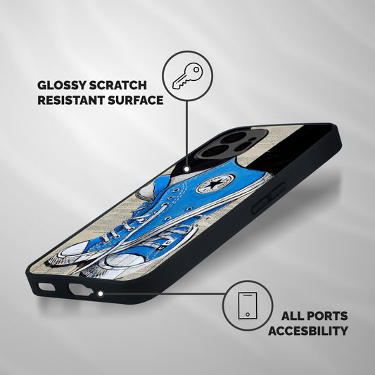 Blue Shoes Shockproof Hybrid Protection (Metal + TPU) Back Case Cover