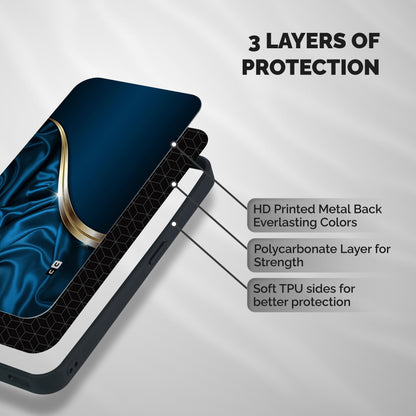 Blue Smooth Flow Shockproof Hybrid Protection (Metal + TPU) Back Case Cover