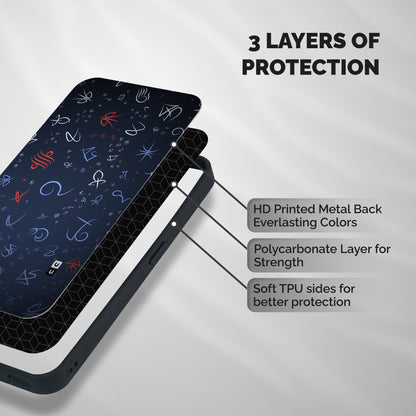 Blue Symbols Shockproof Hybrid Protection (Metal + TPU) Back Case Cover