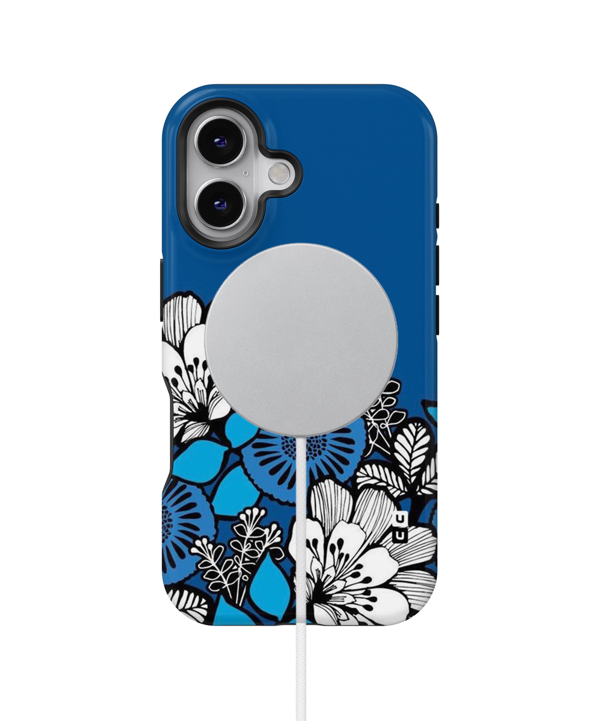 Blue White Flowers MagSafe Bumper Case