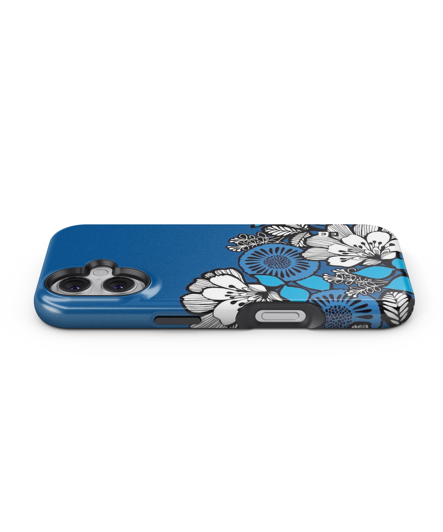 Blue White Flowers MagSafe Bumper Case
