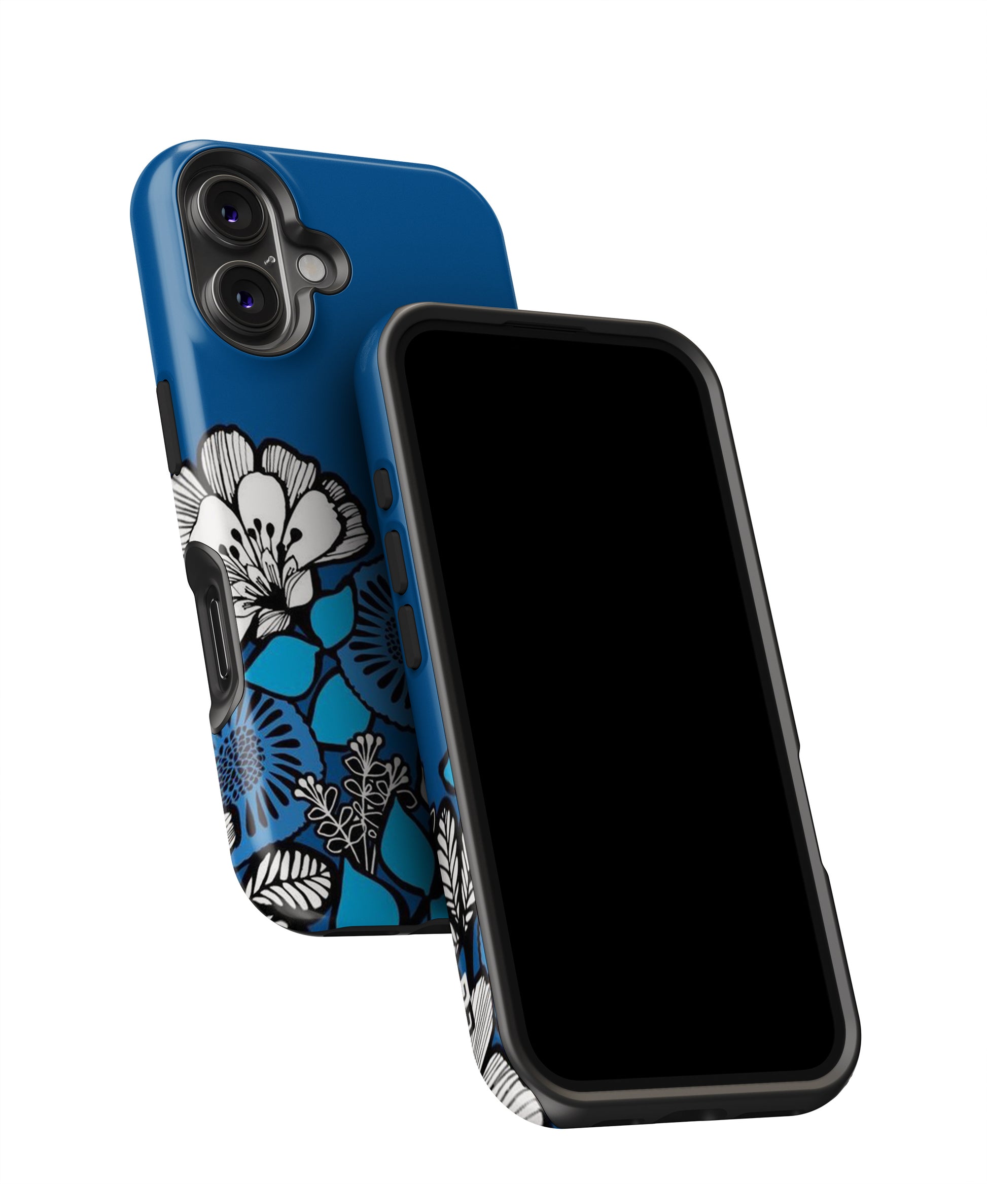 Blue White Flowers MagSafe Bumper Case