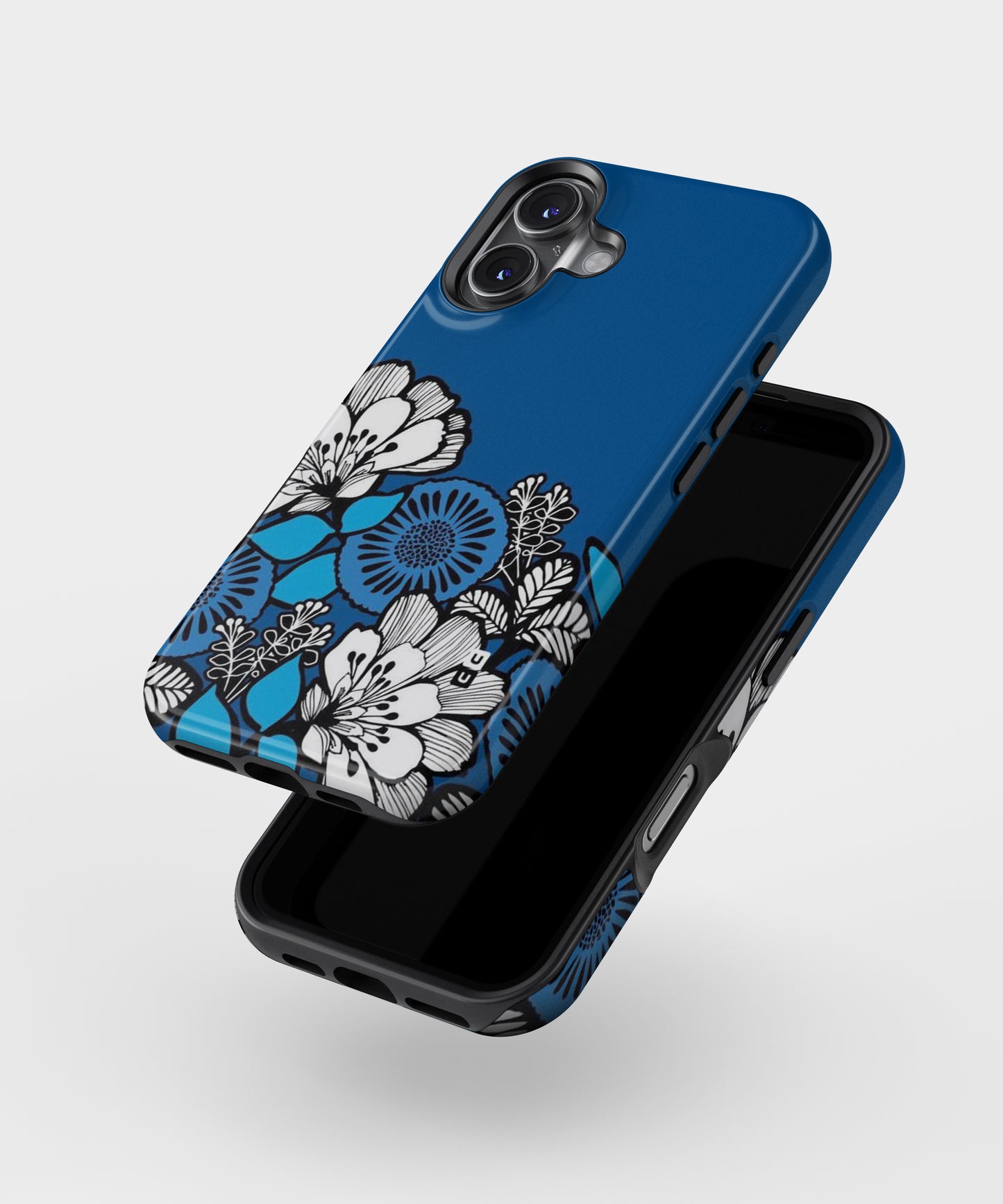Blue White Flowers MagSafe Bumper Case