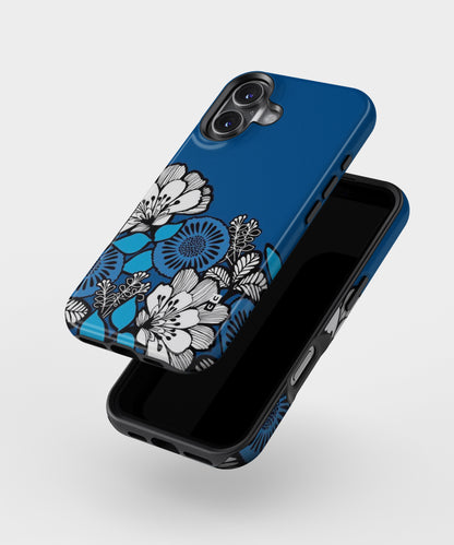 Blue White Flowers MagSafe Bumper Case