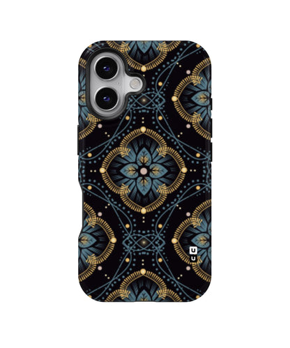 Blue with Black Flower MagSafe Bumper Case