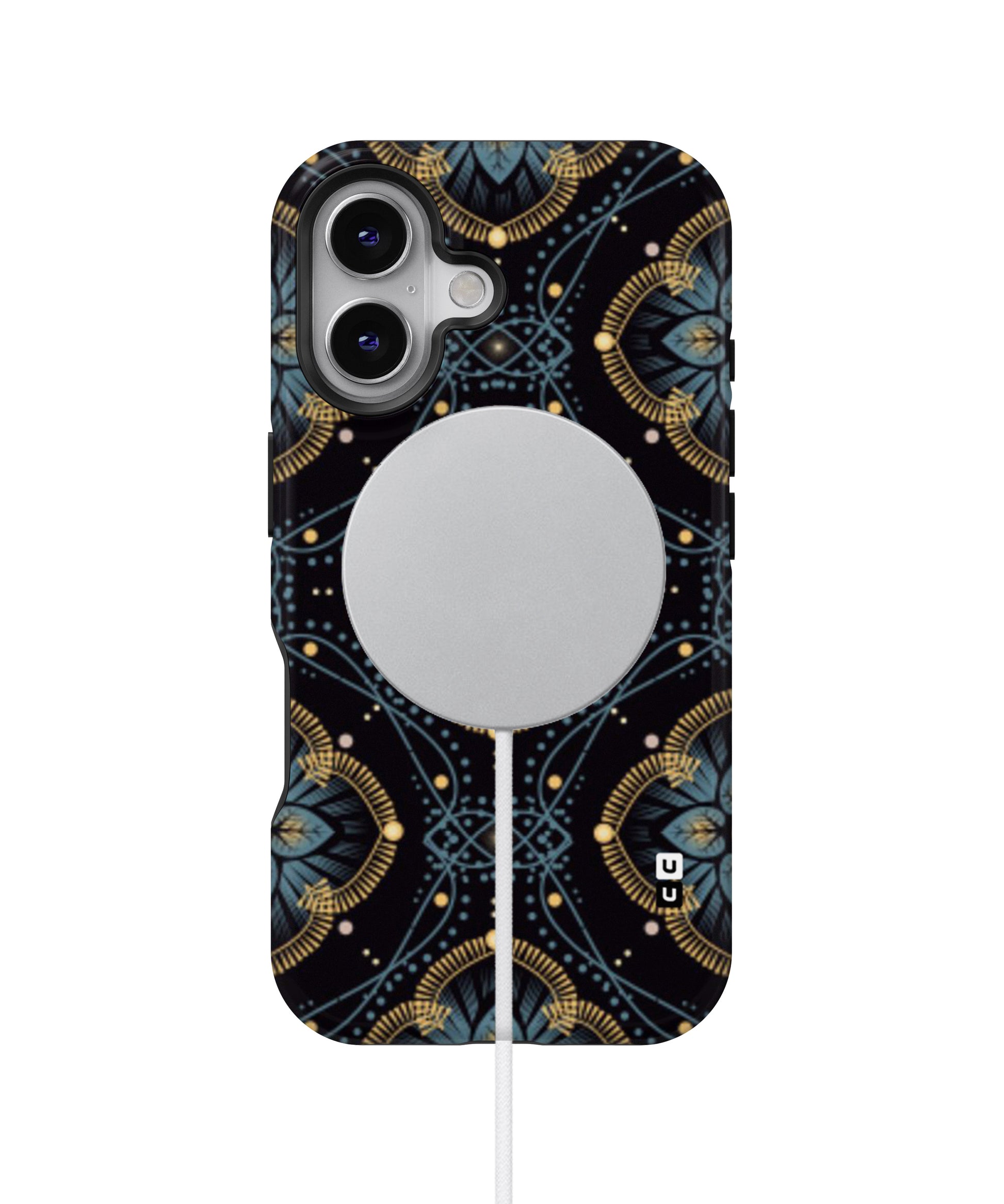 Blue with Black Flower MagSafe Bumper Case