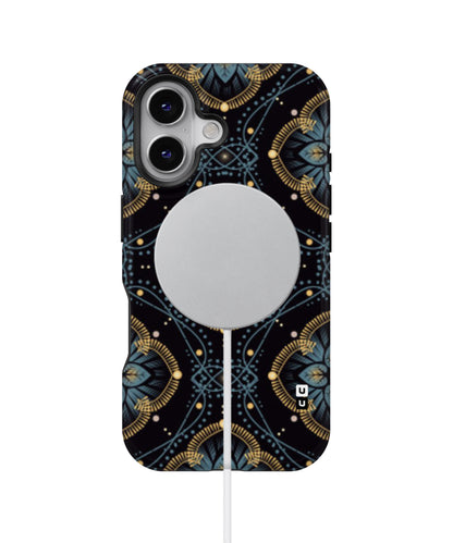 Blue with Black Flower MagSafe Bumper Case