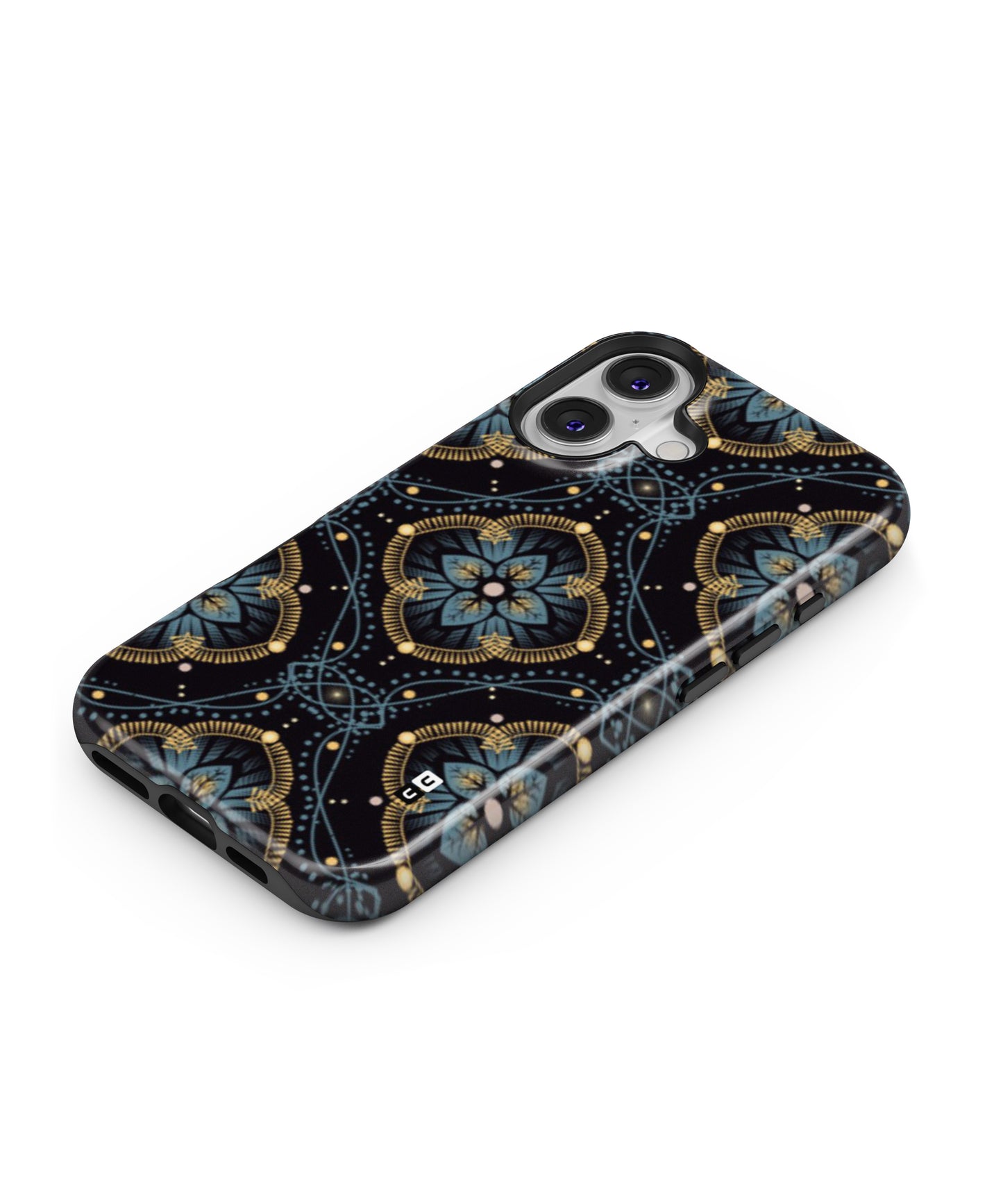 Blue with Black Flower MagSafe Bumper Case