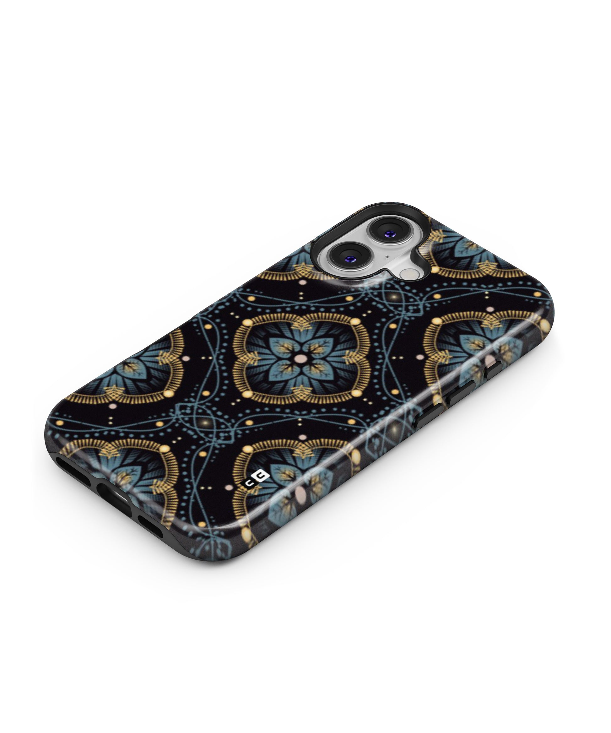 Blue with Black Flower MagSafe Bumper Case