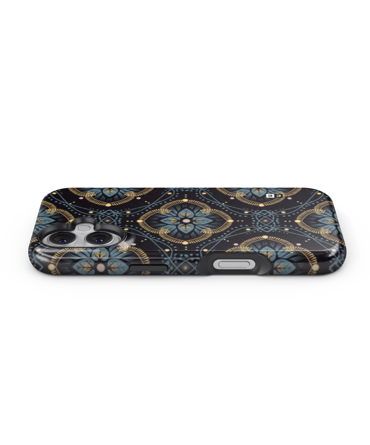 Blue with Black Flower MagSafe Bumper Case